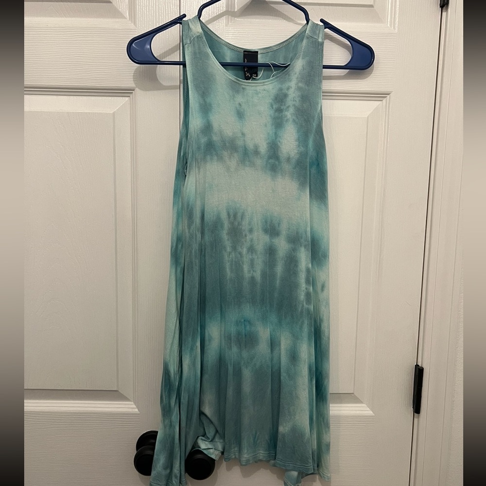 Blue and white tie dye sun dress